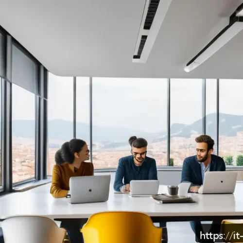 Home 33 스타트업 컨설팅의 핵심 - A modern Italian startup office scene showing a diverse team of young professionals collaborating ar...
