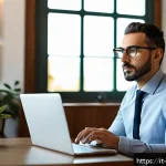 Home 20 컨설턴트로서의 커뮤니케이션 스킬 - A professional business consultant attentively listening to a client during a video call, maintainin...